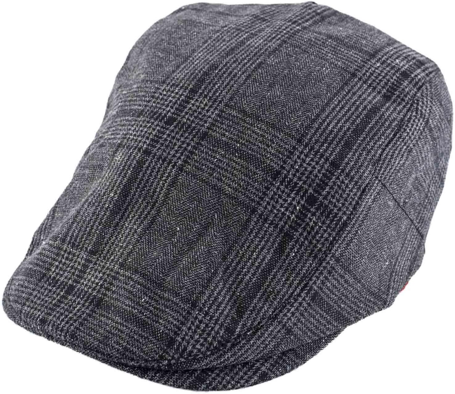 The Tie HubWool Flat Cap for Men & Women | Adjustable Vintage Newsboy Gatsby Hat for Casual, Travel, Outdoor | Free Size Herringbone Ivy Style Cap