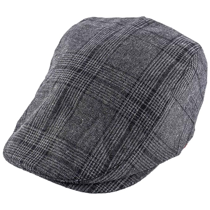 The Tie Hub Herringbone Grey and Black Flat Cap Amazon.in Clothing