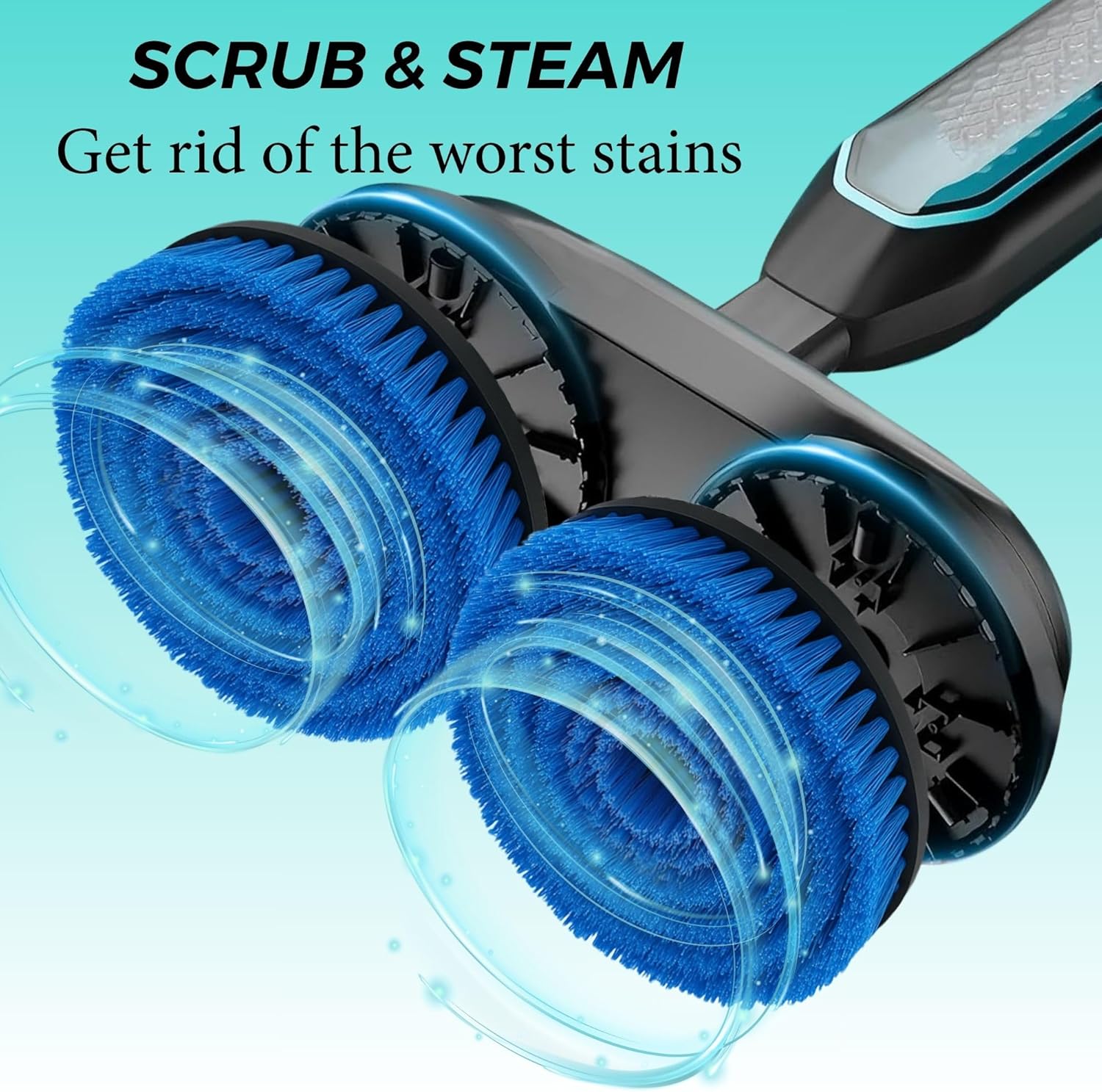 Frescares Replacement Steam Mop Pads for Pursteam ScrubMaster Steam Mop Cleaner,Steam & Scrub All-in-One Scrubbing and Sanitizing Dirt Grip Scrub Washable Pad(2blue)
