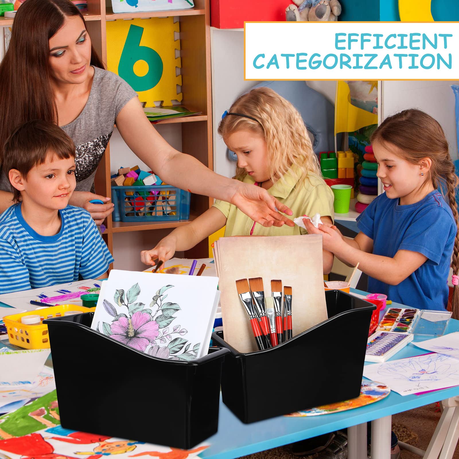 Fuutreo 36 contenedores de libros, carpetas de libros, archivadores y carpetas, organizador de plástico para revistas, organizador de cuadernos para aula, escuela, niños, suministros de oficina en