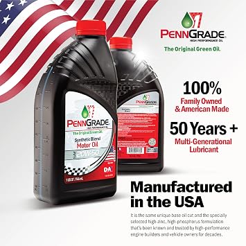 PENN GRADE 1, 71446, Synthetic Blend High Performance Oil SAE 10W-40, 1 Quart (12 Pack)