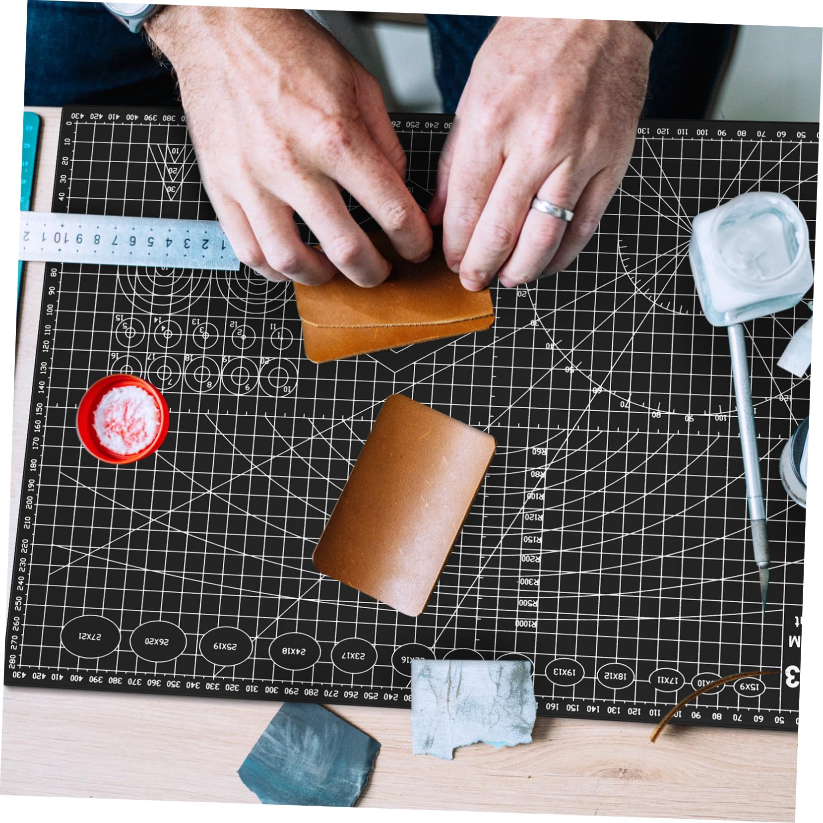 Planche de Decoupe Artisanale 2 Pièces Tapis de Coupe Pvc