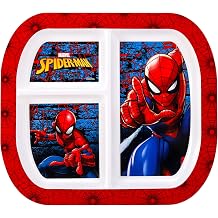 Zawadi Global Spiderman 3 Section Reusable Childrens Kids Toddlers Divided Breakfast Lunch Dinner Plate