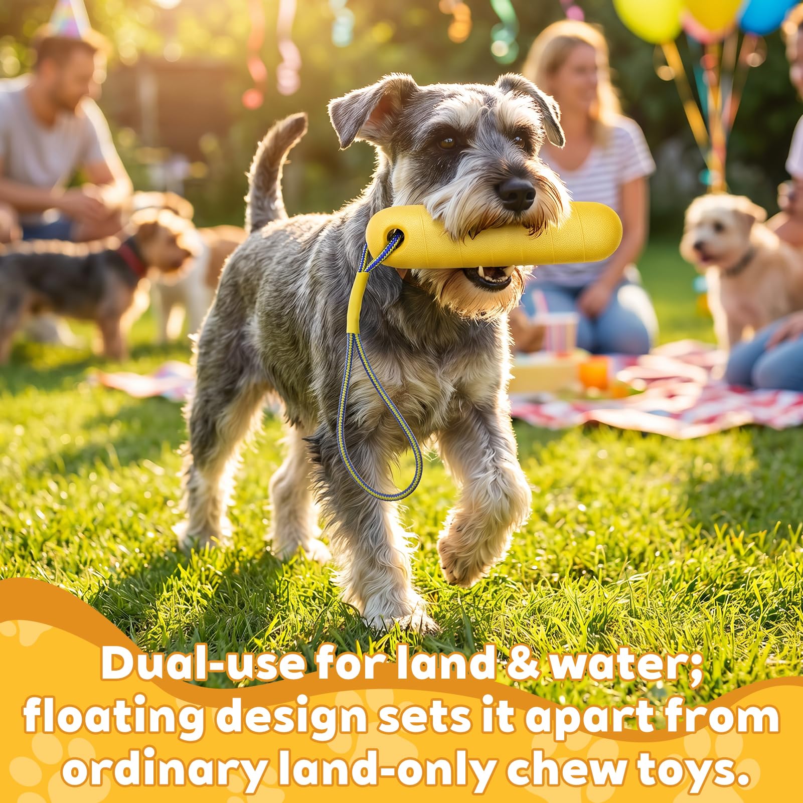 Hundespielzeug, Schwimm Spielzeug für Hunde, Wasserspielzeug für Hund Hundetraining, Interaktives Hundespielzeug, Trainieren und Apportieren im Wasser, Gelb