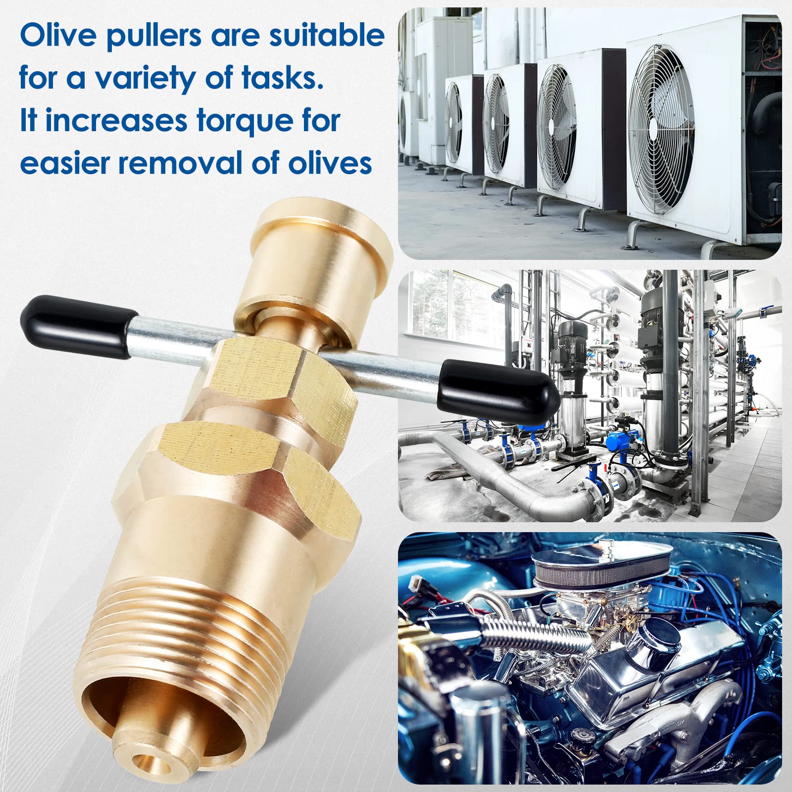 AEVXKHI Olive Puller Heavy Duty Metal Olive Removal Tool Ergonomic Labor Saving Compression Sleeve Puller Professional Pipes Plumbing Tool for 1/2-3/4 inch Copper Pipe .(Yellow)