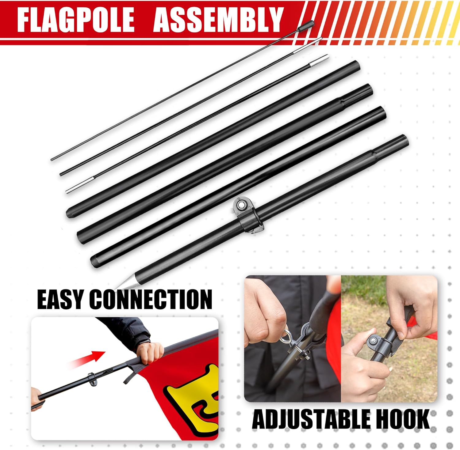 Anley 7.5 FT Sale Feather Flag Banner Kit - Outdoor Swooper Advertising Flags with Pole and Stake - Sale Sign for Storefront, Discount Promotions, Events, Retail Sales - Weather Resistant & Easy Setup