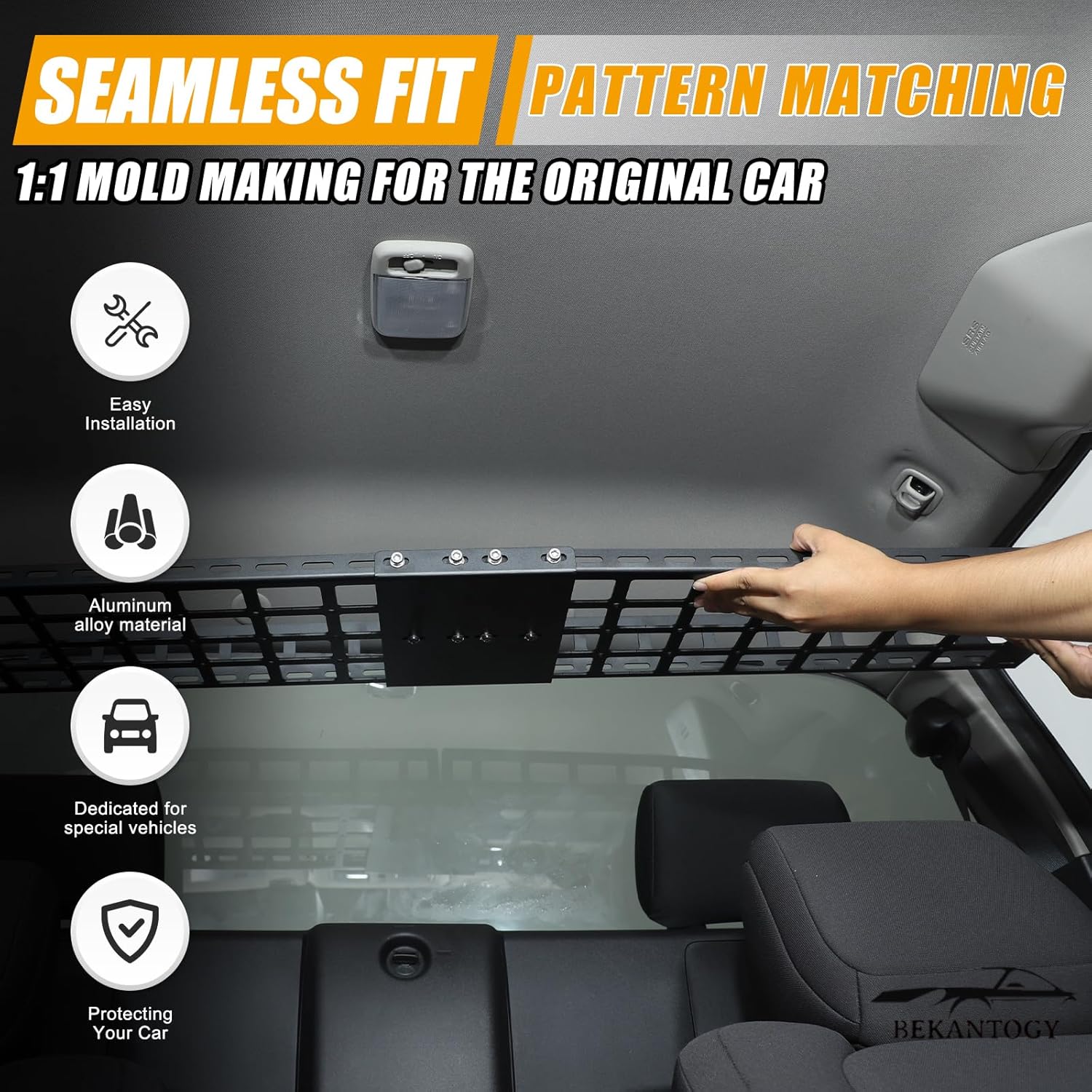Car Cargo Rack Compatible with Nissan Frontier 2022-2025 Aluminum Alloy Rear Trunk Cargo Rack Basket Tray Roof Overhead Molle Panel System Shelf Rack Trunk Hanging Organizer (2022-2025)