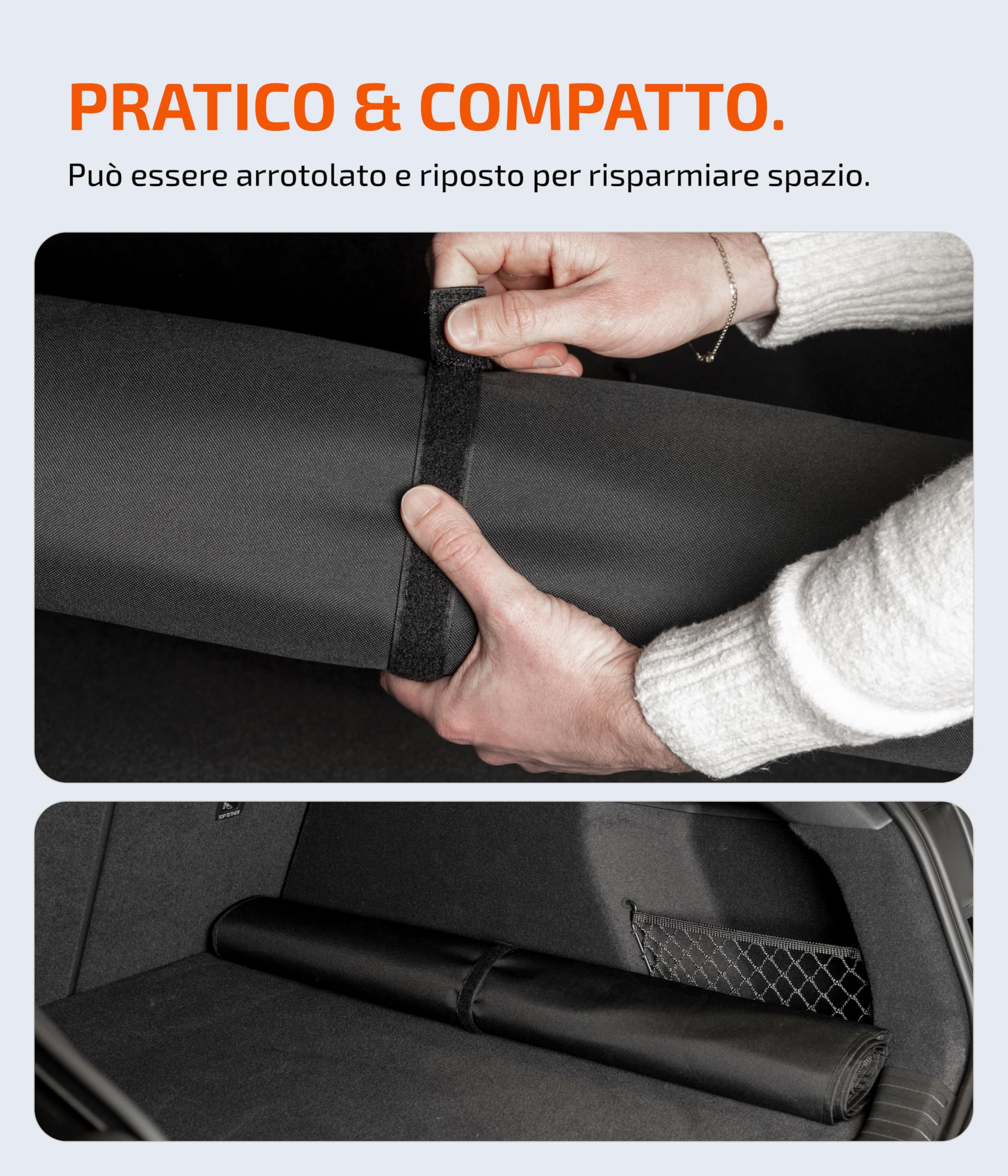LIONSTRONG Protezione Soglia Bagagliaio Imbottito e Impermeabile – Tappetino Protezione Universale Adatto per Auto da Utilitaria a SUV – Protezione Bagagliaio Cani – Resistente Graffi (100x73cm)