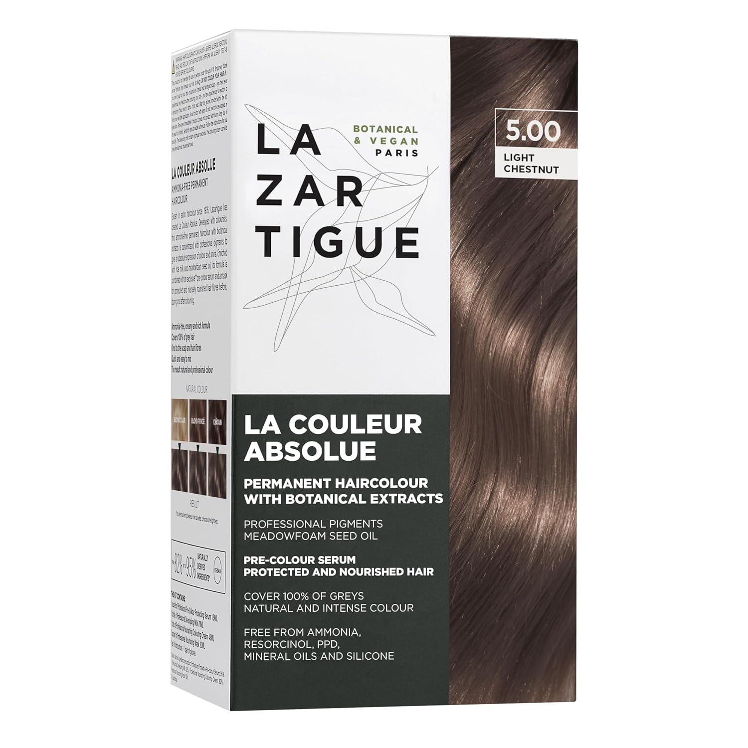 Lazartigue La Couleur Absolue, Permanent Hair Color with Botanical Extracts, Coloring Kit, Vegan, Cruelty-Free, Ammonia-Free