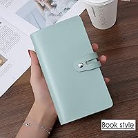 Vista 3 de Soporte para tarjetas de crédito RFID, organizador de tarjetas de visita de cuero con 96 ranuras para tarjetas, protector de funda para tarjetas