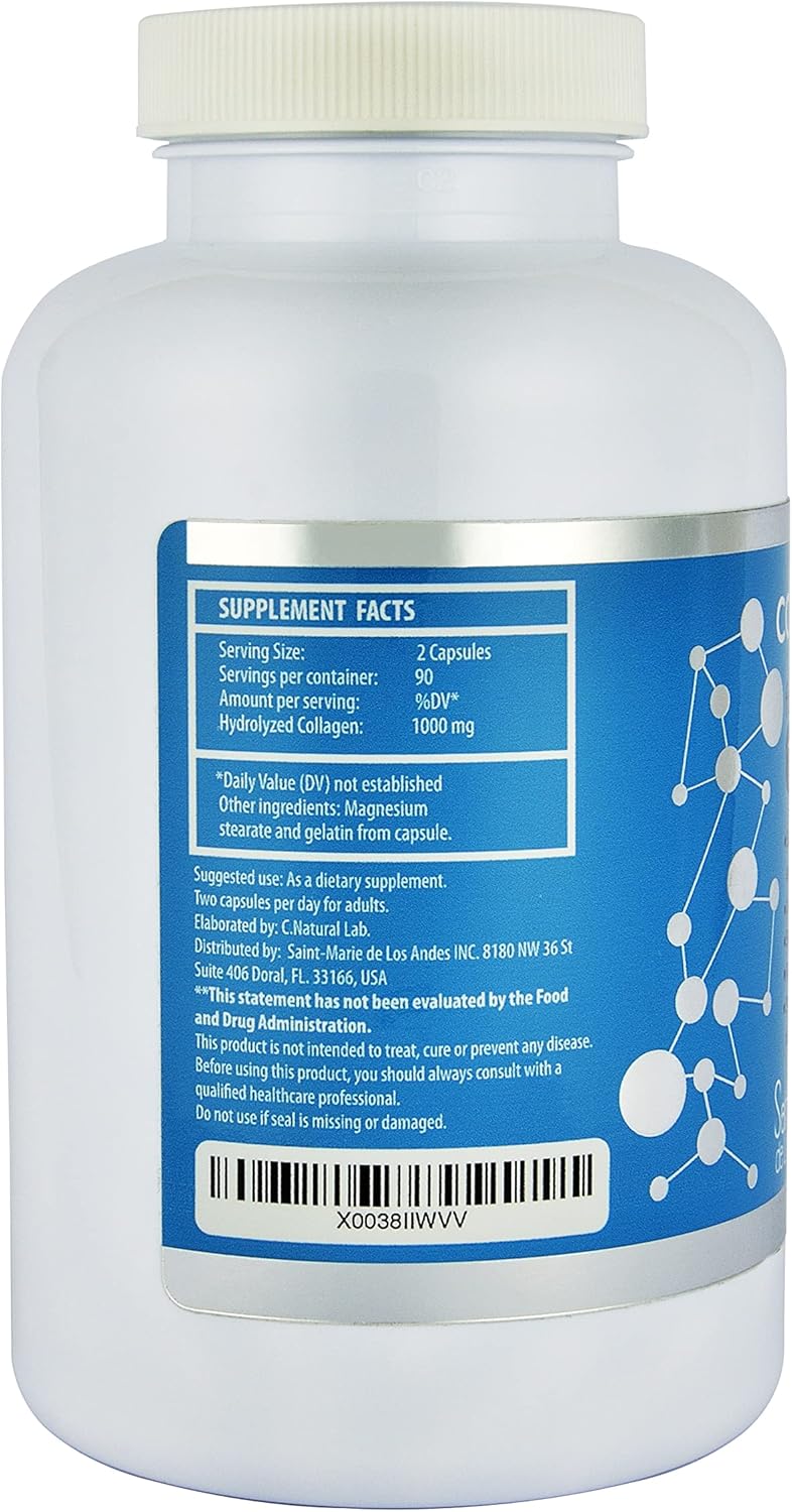 Multi Collagen Pills Plus + 180 Capsules (Types I, II, III, V & X) + Absorption Enhancer (3 Months Supply) - Non-GMO, Collagen Supplements to Support Hair, Skin, Nails, Joints, & Gut Health