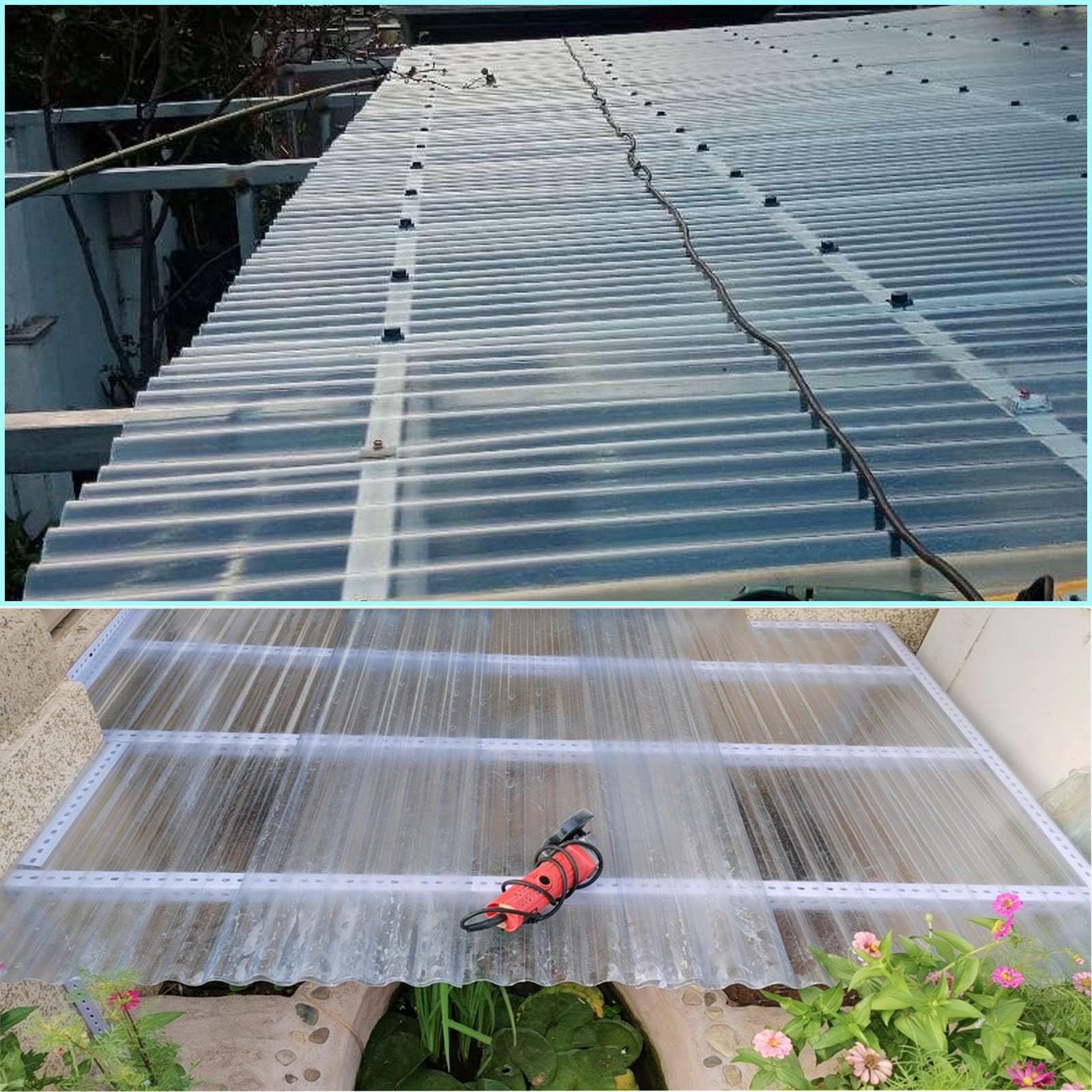 1.5mm Planchas Transparentes Tejados,Placa De Iluminación Natural FRP De Protección UV,Chapa Ondulada Para Invernaderos,Paneles Para Tejado Resistentes Al Impacto (0.9×1.7m,1pcs)