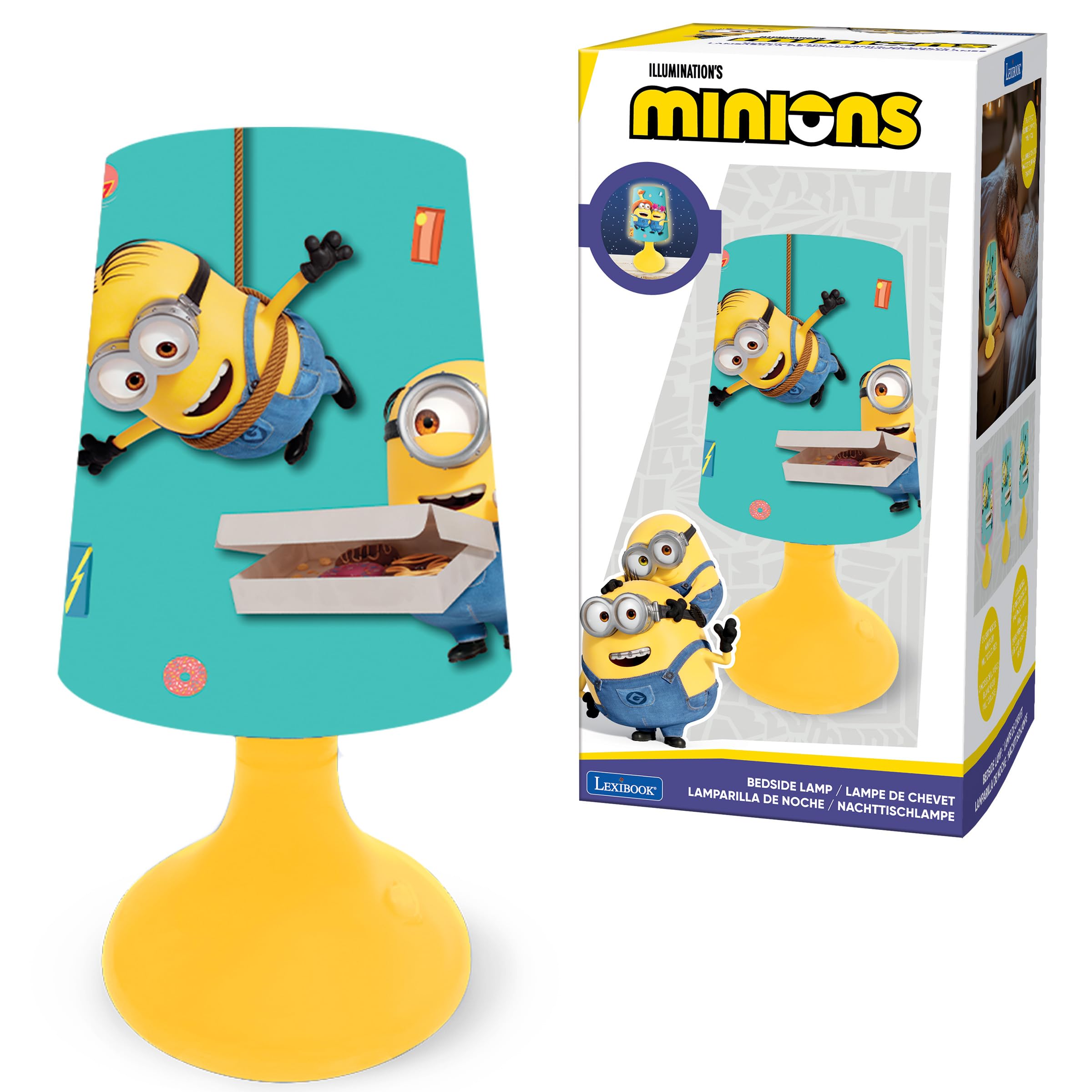 LEXIBOOK, Despicable Me, mini bedside lamp and wireless nightlight, Blue/yellow, MLT10DES
