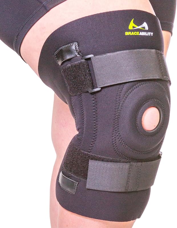 BraceAbility Bariatric Knee Brace for Large Legs - Plus Size Knee Brace with Side Stabilizers for Big Men or Women, Arthritis, Patellar Tendonitis, Obese Chondromalacia Pain, Instability (3XL)