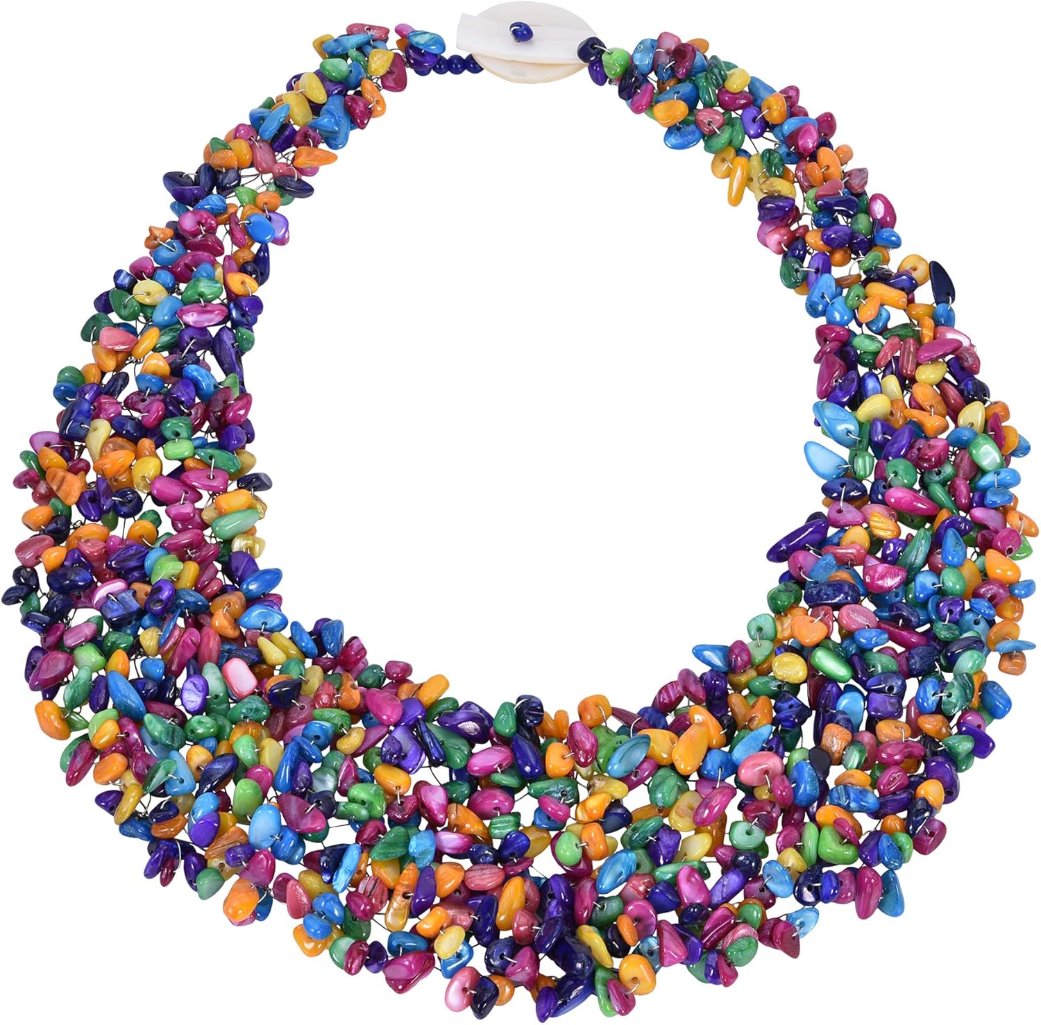 AeraVida Vintage Bohemian Multi-Color Stone Bib Statement Necklace for Women | Women's Fashion Accessory