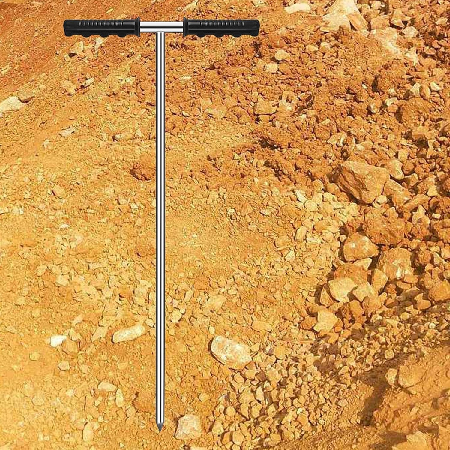 Stainless Steel Soil Probe Rod, 48inch Adjustable Sturdy Grab, Sampler Testing Tool for Garden, Soil Compaction Testers Lawn Landscaping