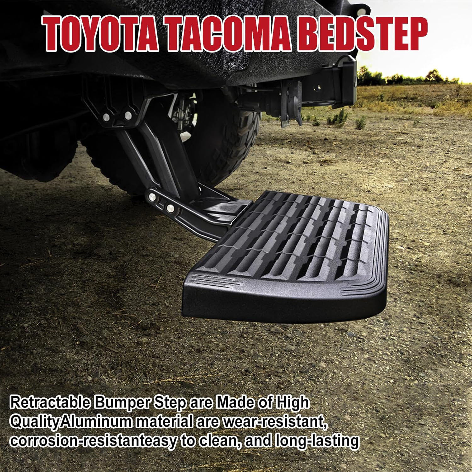 Rear Retractable Bed Step PT392-35100 for Toyota Tacoma 2012 2013 2014 2015 2016 2017 2018 2019 2020 2021 2022 2023 Replaces PT392-35100 Truck Bumper Folding Tailgate Bedstep