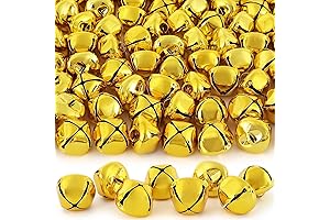50-Piece Golden Jingle Bells for Festive Crafts and Christmas Decorations