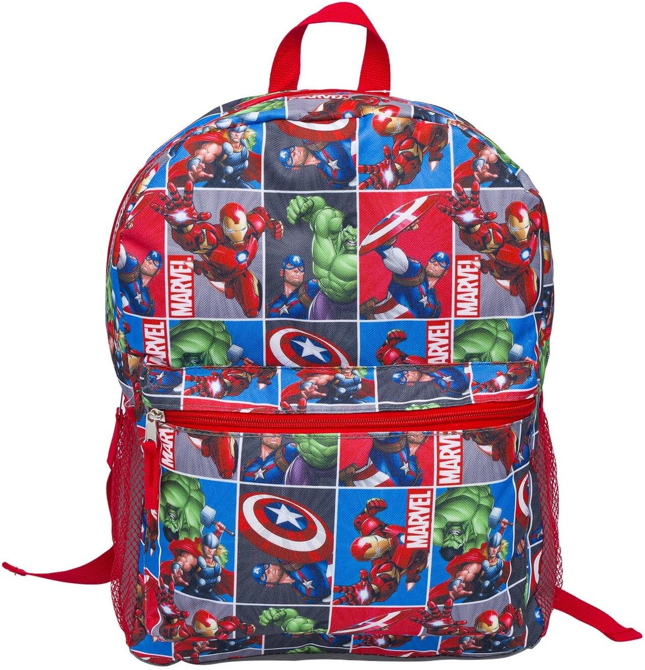 Fast Forward Bluey & Bingo 16" Backpack with 3D Character Print & Bluey Keychain – Kids School Bag with Front Pocket & Mesh Side Pockets