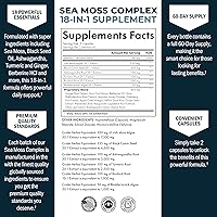 Vista 2 de BioSchwartz Aceite de semilla negra de musgo marino Ashwagandha Suplemento de jengibre con cúrcuma berberina HCI bardana vejiga resveratrol saúco
