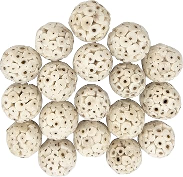 5124 Mini Sola Balls Pk18 - Handcrafted Soft sola Wood Bird Foraging Foot Toys, Small Size chewable Balls, Lightweight, Conditions Beaks and feet, Delightful for Small Size Pet Birds