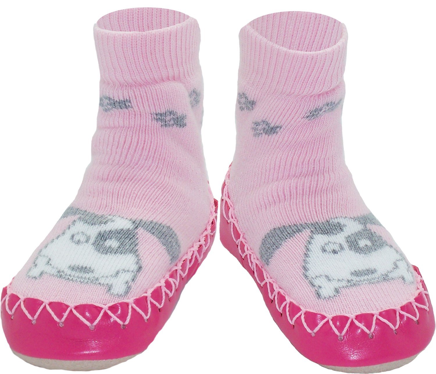 Konfetti Puppy Swedish Moccasins for Babies and Toddlers Pink