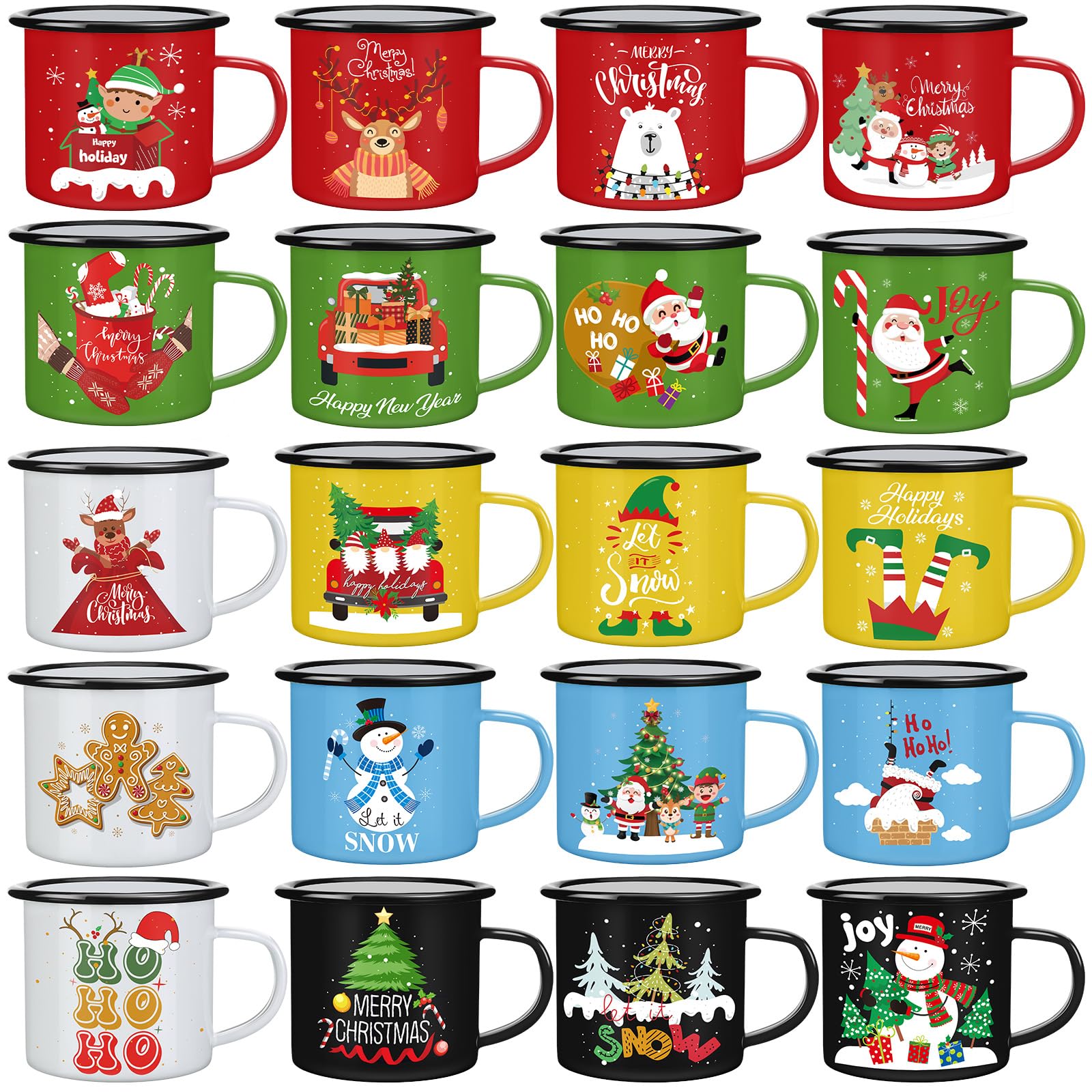 Mugs en émail Chengu de 355 ml pour anniversaires et cadeaux de Noël