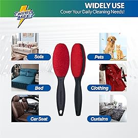 Twinko Max Lint Brush, Lint Remover, Pet Hair Remover, Clothes Brush, Magic Lint Remover Brush, Sheet and Carpet Cleaning Brush, 2-Sided and Reusable, No Need Lint Roller Refill.