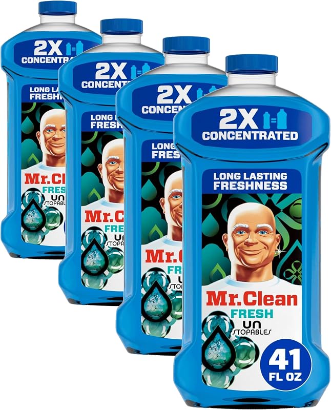 2X Concentrated Multi Surface Cleaner with Unstopables Fresh Scent 41 Fl Oz (Pack of 4)