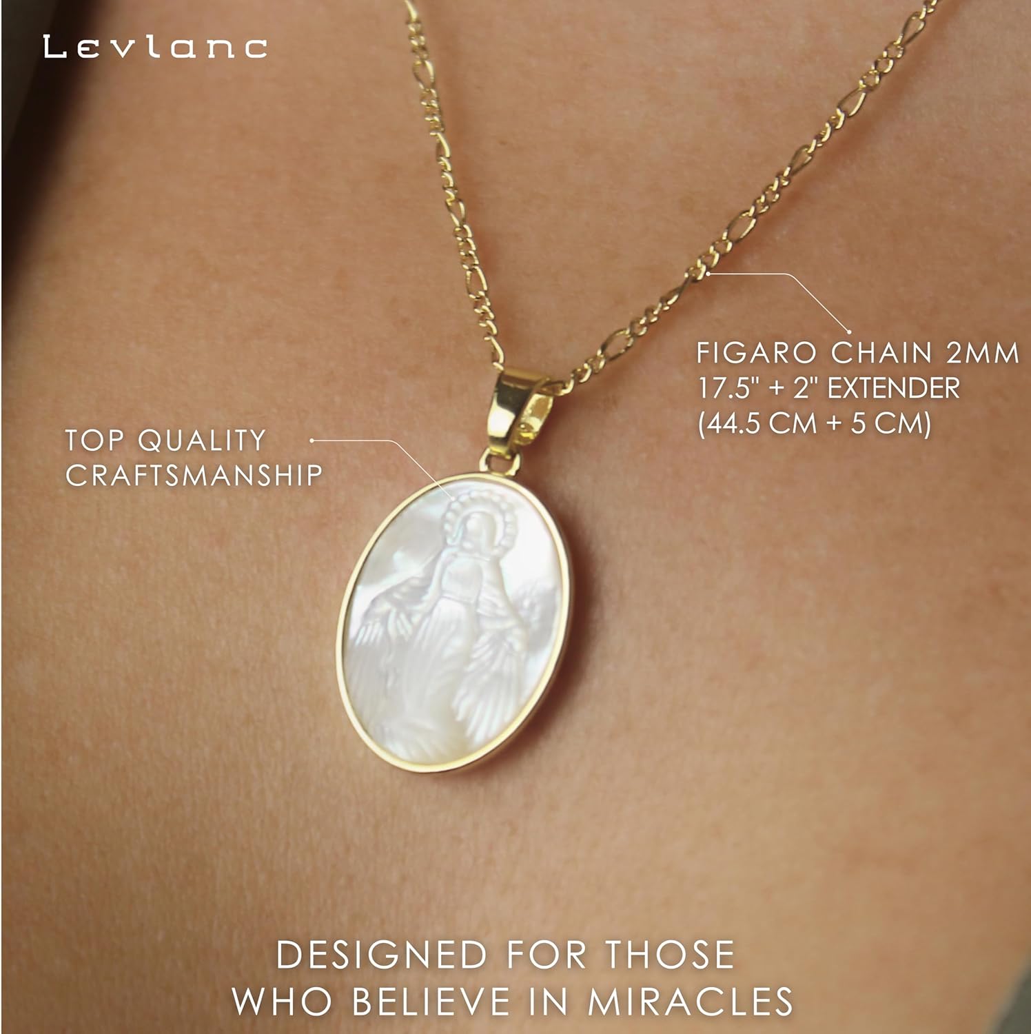 Virgin Mary Necklace - Miraculous Medal Necklace for Women - Virgin Mary Pendant - Medalla de la Virgen la Milagrosa - Mother Mary Necklace - Religious Gifts for Christian Women Box Included