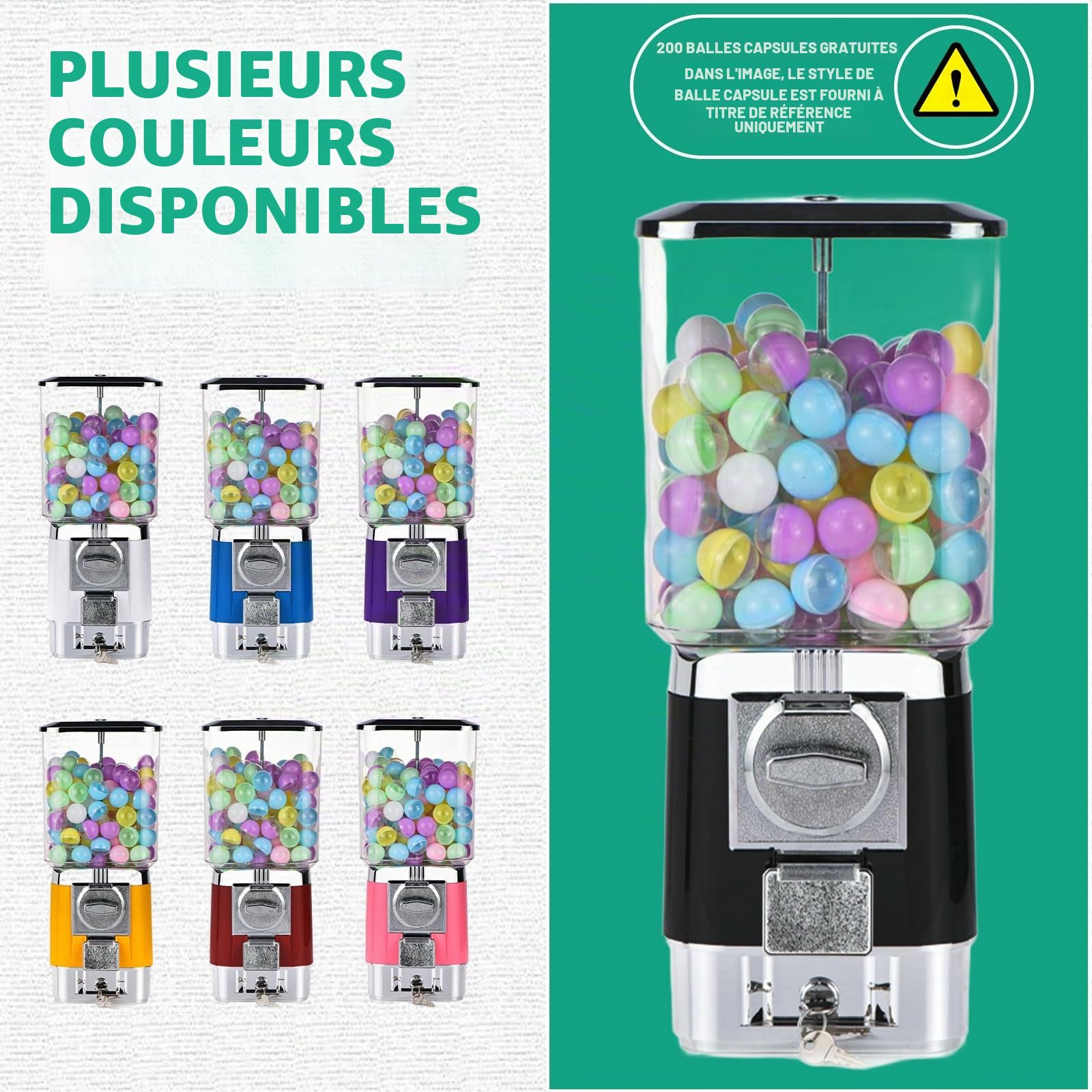 Distributeur Automatique De Capsules, Distributeur Bonbon, Machine À Capsules Automatique pour Magasins De Détail, pour La Maison, Magasin De Jeux,White