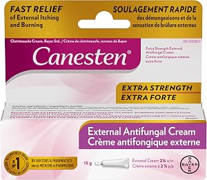 Canesten® Extra Strength External Antifungal Cream for Yeast Infection, Fast Relief from Itching and Burning, 15g