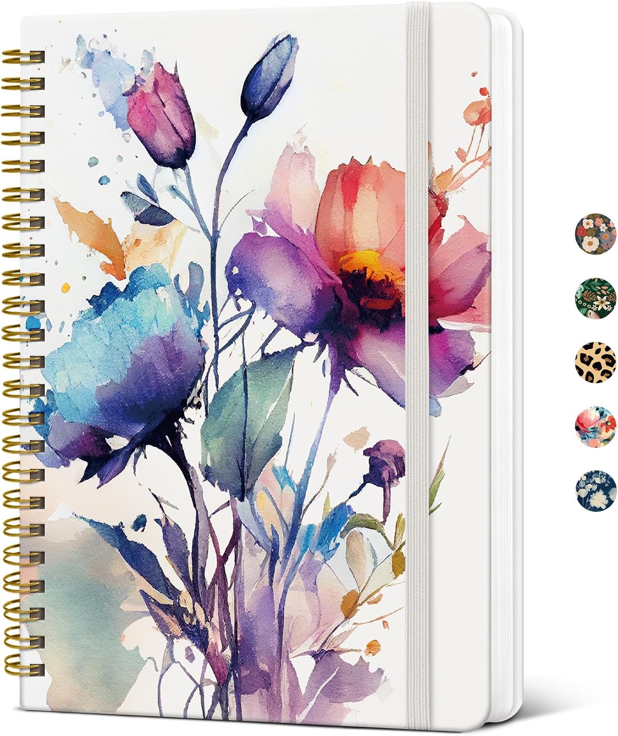 Taja Pretty Spiral Journal for Women, Lined Hardcover Notebook, 6" x 8"