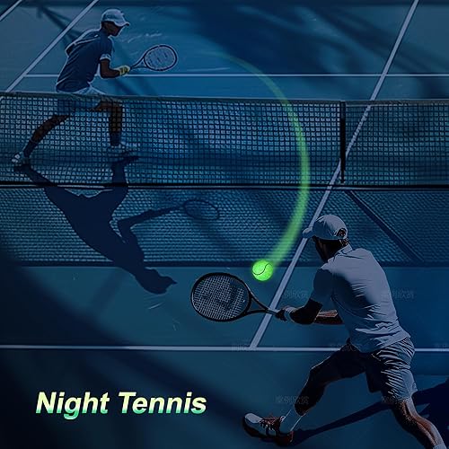 Miniatura 2 de EliteTrace - Pelotas de tenis que brillan en la oscuridad, paquete de 3 pelotas de tenis de entrenamiento, pelotas de práctica para perros y