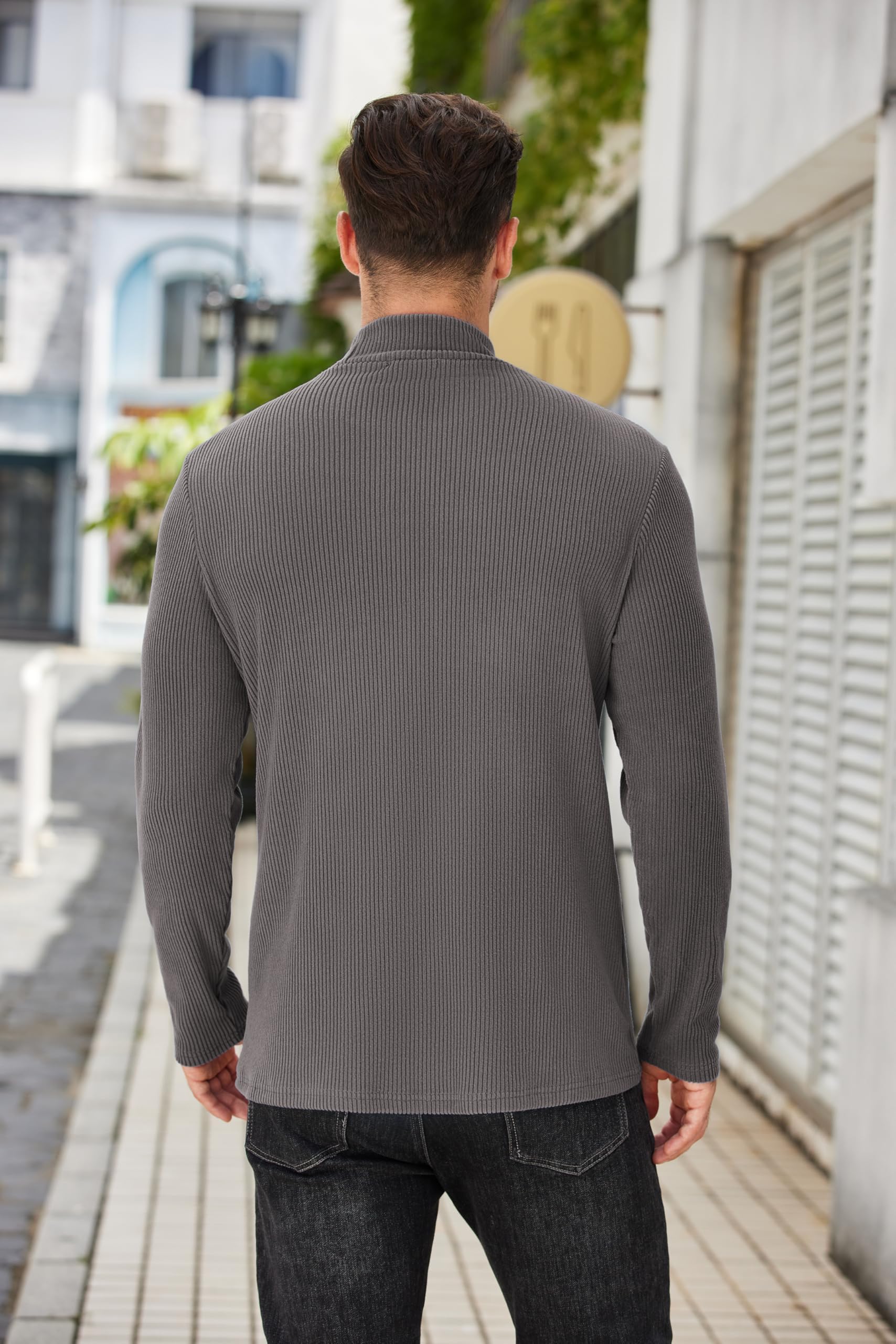 COOFANDY Maglia a Maniche Lunghe da Uomo Collo Alto a metà Dolcevita Sottocamicia Collo Alto Termica Casual Pullover Slim Fit Top Solidi Shirts