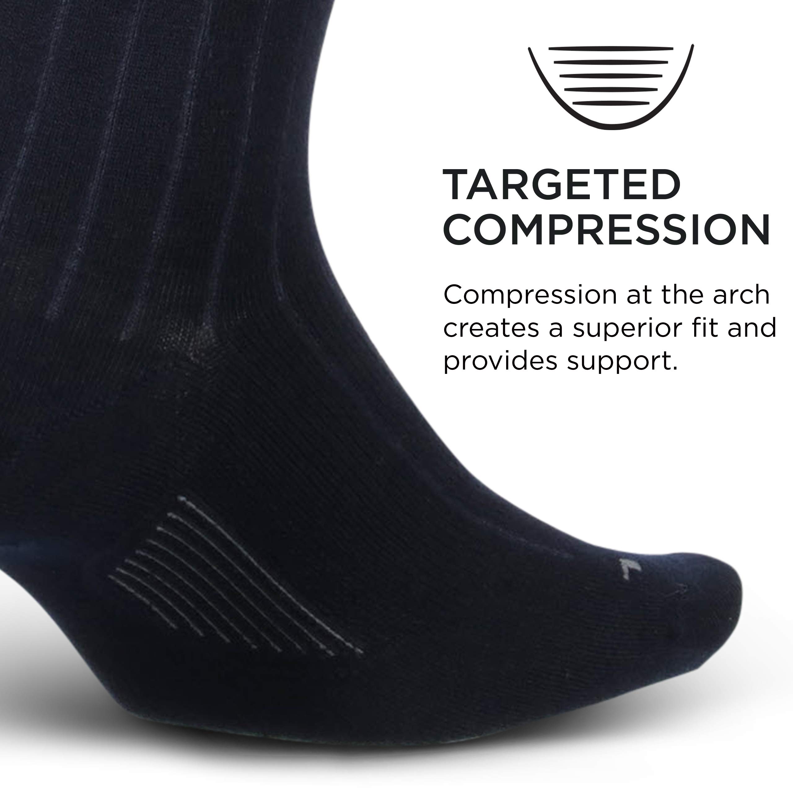 Feetures Mens Everyday Ultra Light Crew Sock (X-Large, Navy)