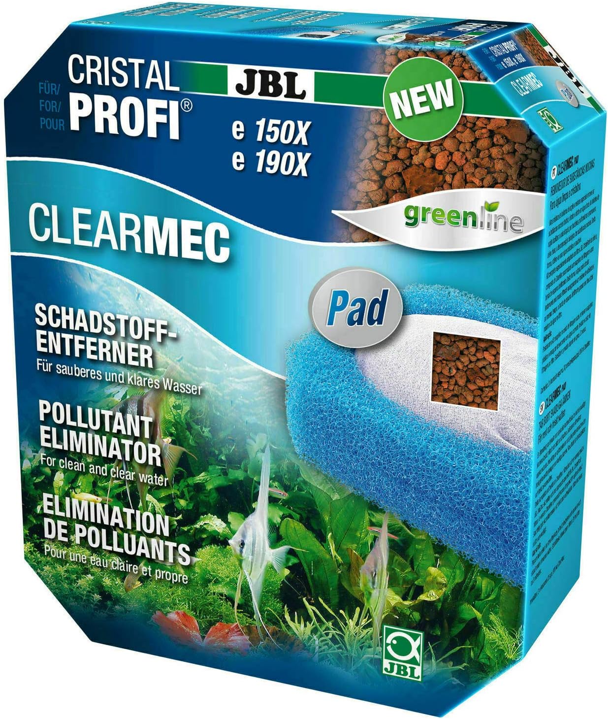 Jbl Clearmec Plus Pad For Cristalprofi E1500, 800Ml Set With Nitrite, Nitrate And Phosphate Eliminator, Blue, 6017600, Pet Supplies, For Cristalprofi E15/1900/1,2