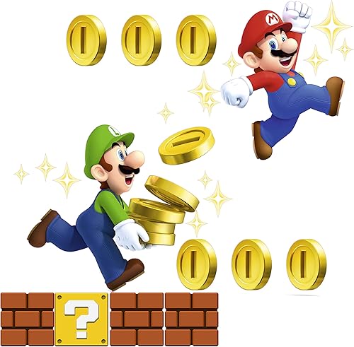 Decoración de juegos de computadora de la vieja escuela, diseño multicolor, adhesivo de pared para dormitorio de niños, cuarto de bebé, 25 x 25