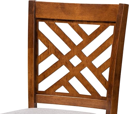 Miniatura 6 de Baxton Studio Jason - Juego de 2 taburetes de bar tapizados de tela gris moderna y contemporánea con acabado marrón nogal