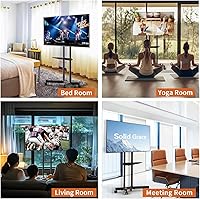 Vista 5 de Solid Grace Soporte de TV rodante con ruedas para televisores de 32 a 75 pulgadas hasta 88 libras, soporte de TV portátil con estante, carrito de TV