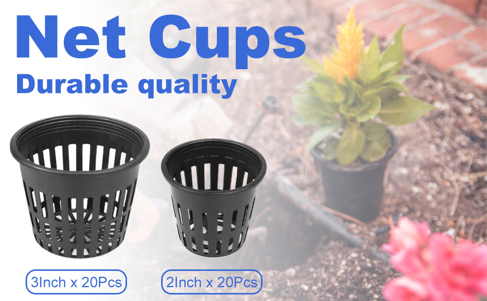 SPRING 26Pcs Hydroponics Mesh Net Cup Kit 3 In Mesh Net Pot Cups For Hydroponics White