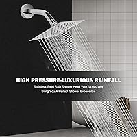 Vista 70 de NearMoon - Cabezal de regadera grande de acero inoxidable cuadrado de lujo en cascada, para instalar en el techo o la pared