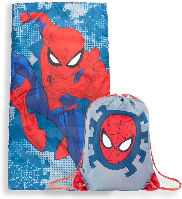 Jay Franco Marvel Spiderman Spidey Dots Saco de Dormir - Saco de Dormir/Saco de Dormir Ligero para niños Acogedor y cálido