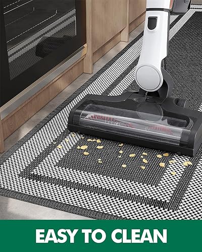 Miniatura 6 de LUMI Juego de tapetes de cocina de 2 piezas, antideslizantes, ligeros y duraderos, antiarañazos, suaves bajo los pies, lavables, ecológicos,