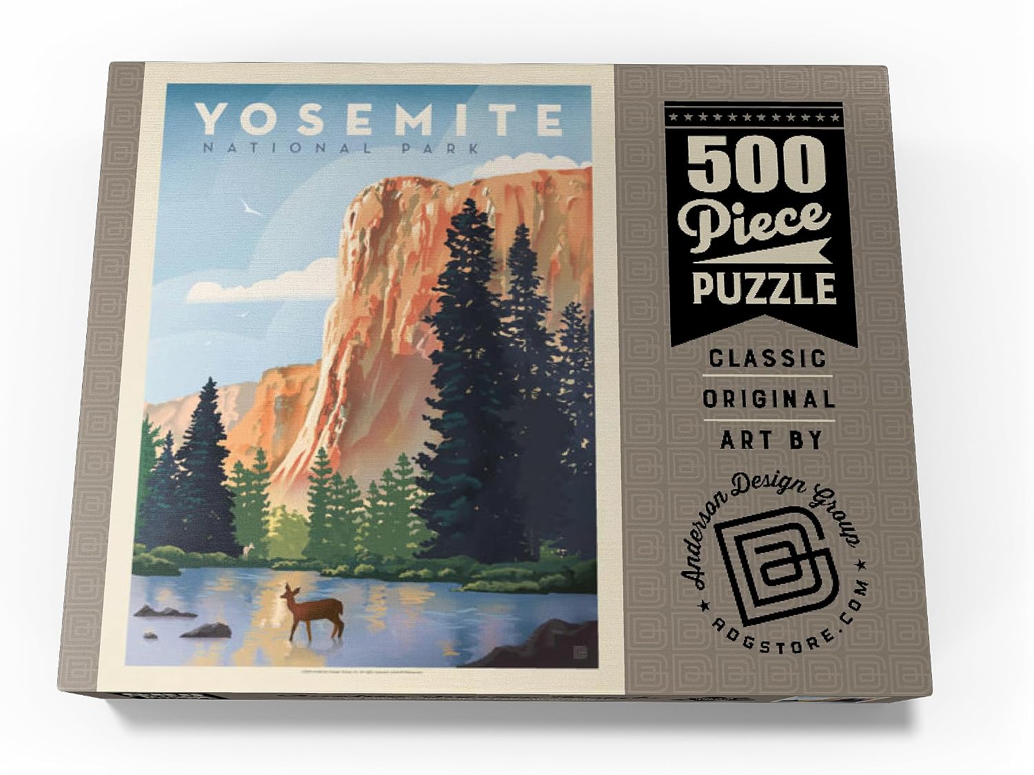 MyPuzzle Yosemite National Park: in The Shadow of El Capitan, Vintage Poster - Premium 500 Piece Jigsaw Puzzle for Adults