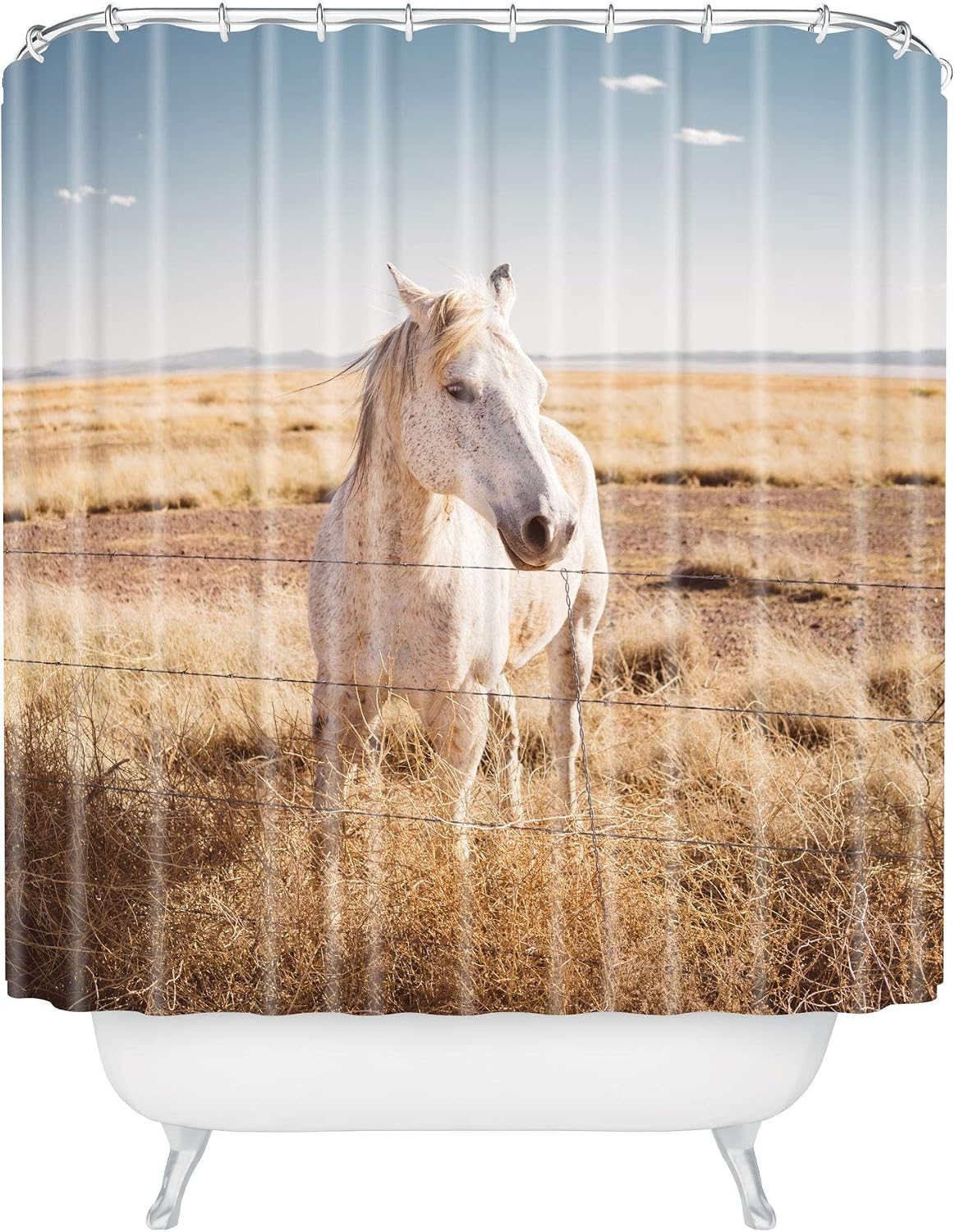Deny Designs Bethany Young West Texas Explorer Shower Curtain, 72x69, Black