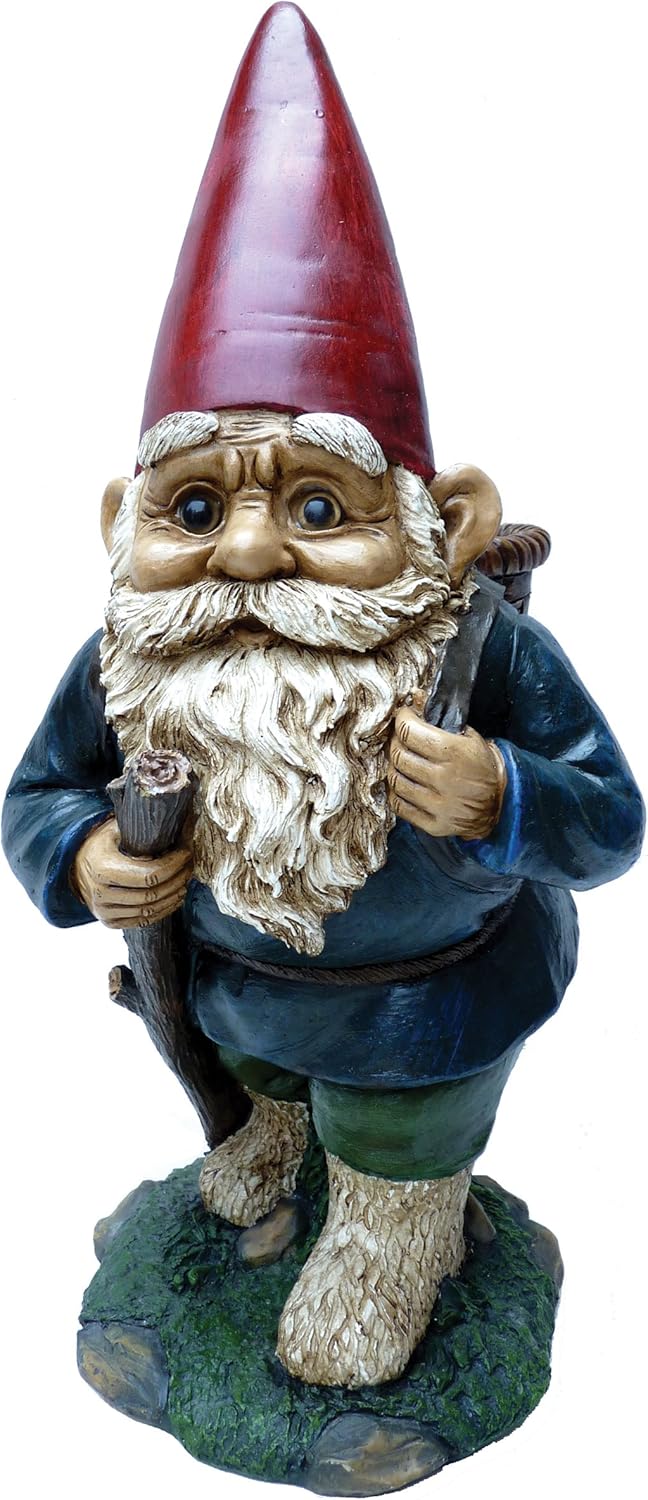 Garrold Gnome with Basket by Michael Carr Designs - Outdoor Gnome with Basket Figurine for gardens, patios and lawns (80039)