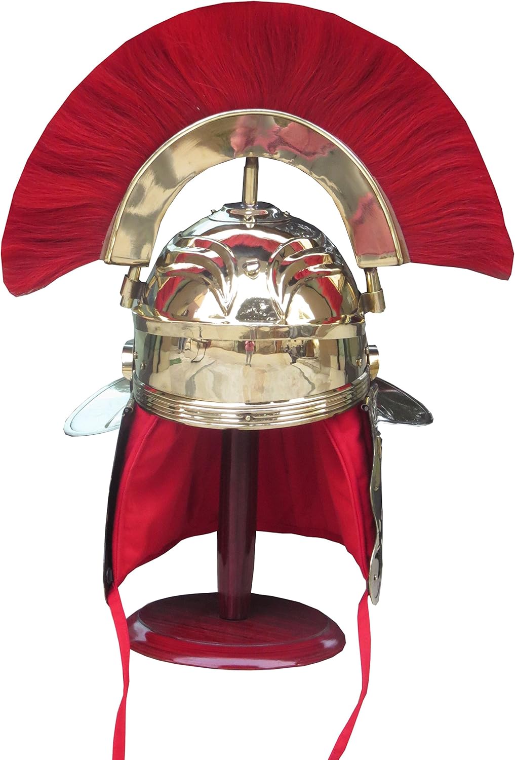 NauticalMart Ancient Roman Centurion Helmet with Red Plume and Red Inner Cap
