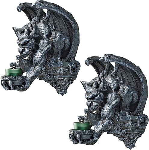 Design Toscano CL92958 Whitechapel Manor Gargoyle - Aplique de pared (juego de 2)