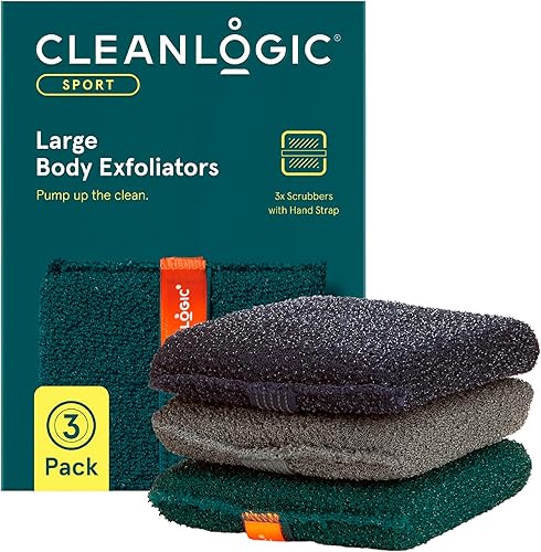Cleanlogic Deportivo exfoliante corporal, herramienta exfoliante grande para atletas, rutina diaria de cuidado de la piel para una piel suave y
